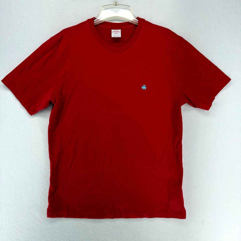 Brooks Brothers 346 100% Cotton Short Sleeve Embroidered Tshirt Red Mens Size L